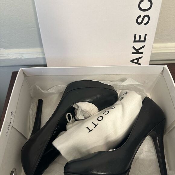 Blake Scott high heel block platform leather heels pump size 7,5 in black - Picture 9 of 9